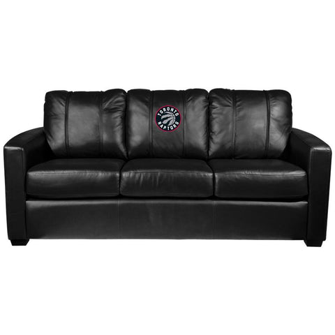 Silver Sofa with Toronto Raptors Logo