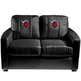 Silver Loveseat with Rutgers Scarlet Knights Head Logo