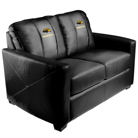 Silver Loveseat with University of Southern Mississippi Logo