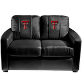 Silver Loveseat with Texas Tech Red Raiders Logo