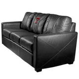 Silver Sofa with Texas Tech Red Raiders Logo