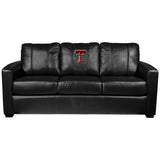 Silver Sofa with Texas Tech Red Raiders Logo