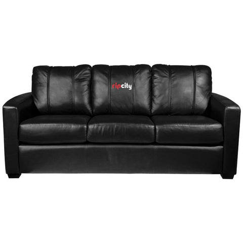 Silver Sofa with Portland Trailblazers Alternate Logo