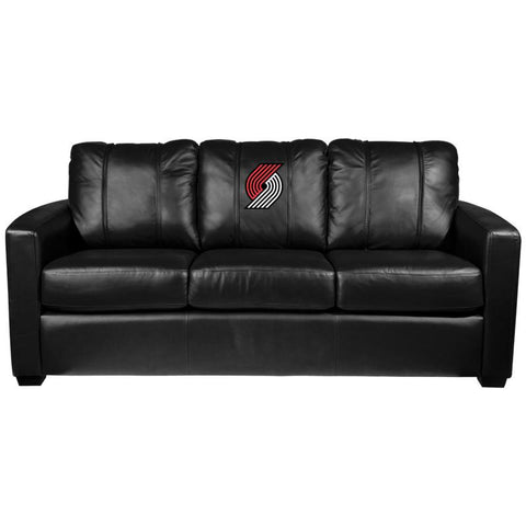 Silver Sofa with Portland Trailblazers Primary Logo