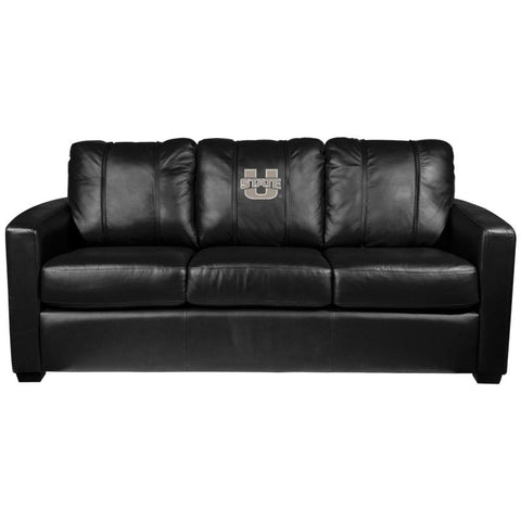 Silver Sofa with Utah State Aggies Logo
