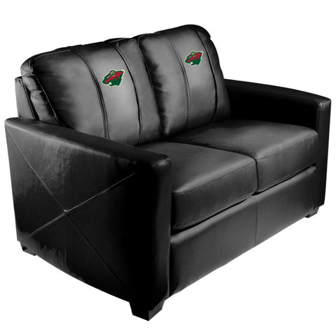 Silver Loveseat with Minnesota Wild Logo