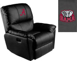 Rocker Recliner with Alabama Crimson Tide Red A Logo