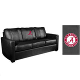 Silver Sofa with Alabama Crimson Tide Red A Logo