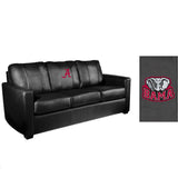 Silver Sofa with Alabama Crimson Tide Red A Logo