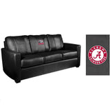 Silver Sofa with Alabama Crimson Tide Elephant Logo
