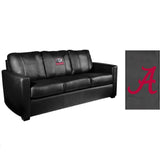 Silver Sofa with Alabama Crimson Tide Elephant Logo