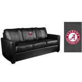 Silver Sofa with Alabama Crimson Tide Bama Logo