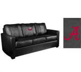 Silver Sofa with Alabama Crimson Tide Bama Logo