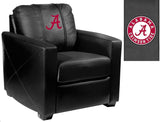 Silver Club Chair with Alabama Crimson Tide Red A Logo