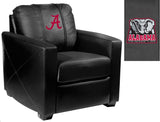 Silver Club Chair with Alabama Crimson Tide Red A Logo