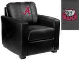 Silver Club Chair with Alabama Crimson Tide Red A Logo