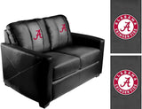 Silver Loveseat with Alabama Crimson Tide Red A Logo