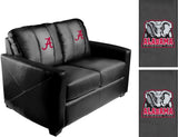 Silver Loveseat with Alabama Crimson Tide Red A Logo