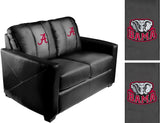 Silver Loveseat with Alabama Crimson Tide Red A Logo