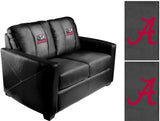 Silver Loveseat with Alabama Crimson Tide Elephant Logo