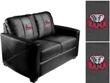 Silver Loveseat with Alabama Crimson Tide Elephant Logo