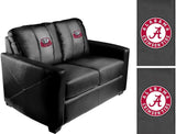 Silver Loveseat with Alabama Crimson Tide Bama Logo