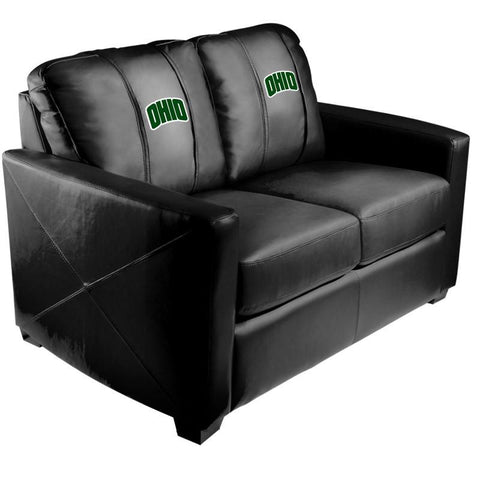 Silver Loveseat with Ohio University Secondary Logo