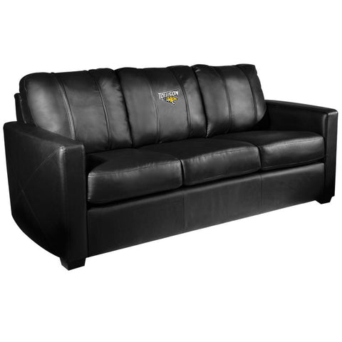 Silver Sofa with Towson University Tigers Logo