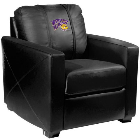 Silver Club Chair with Western Illinois University Leathernecks Logo
