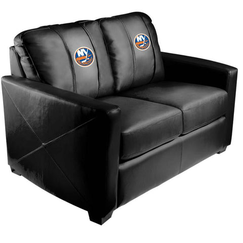 Silver Loveseat with New York Islanders Logo