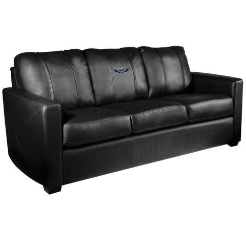 Silver Sofa with New Orleans Pelicans Primary Logo