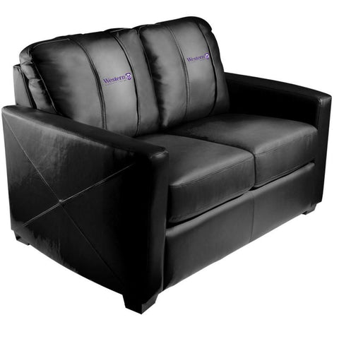 Silver Loveseat with Western University Canada Logo