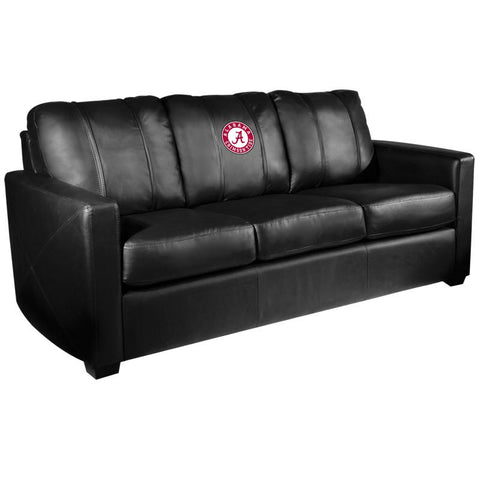 Silver Sofa with Alabama Crimson Tide Logo