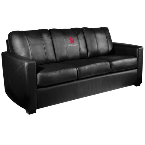 Silver Sofa with South Dakota Coyotes Logo
