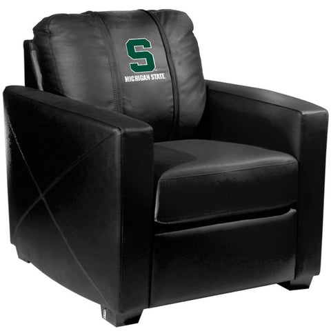 Silver Club Chair with Michigan State Secondary Logo