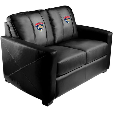 Silver Loveseat with Florida Panthers Logo