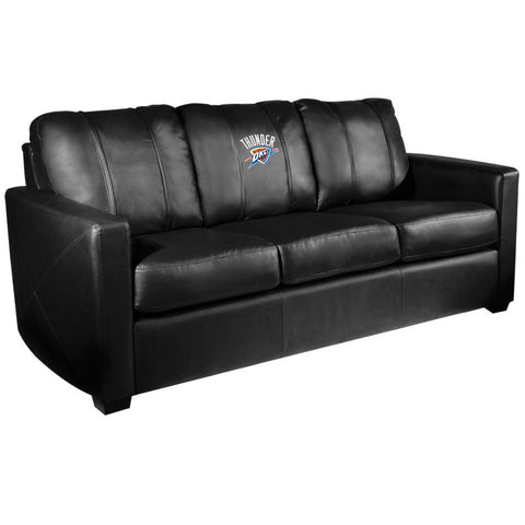 Silver Sofa with Oklahoma City Thunder Logo