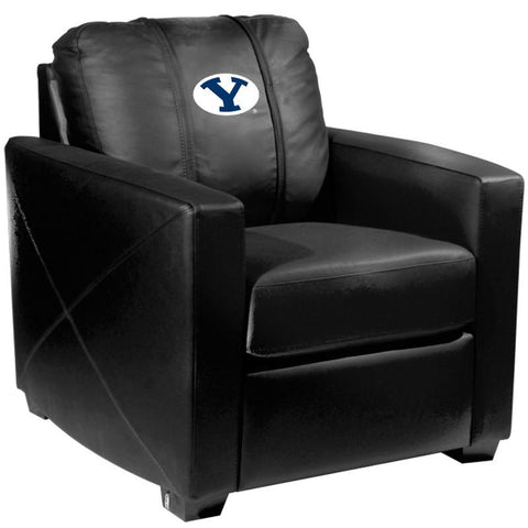 Silver Club Chair with BYU Cougars Logo
