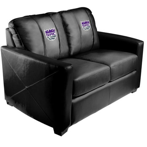 Silver Loveseat with Sacramento Kings Secondary Logo