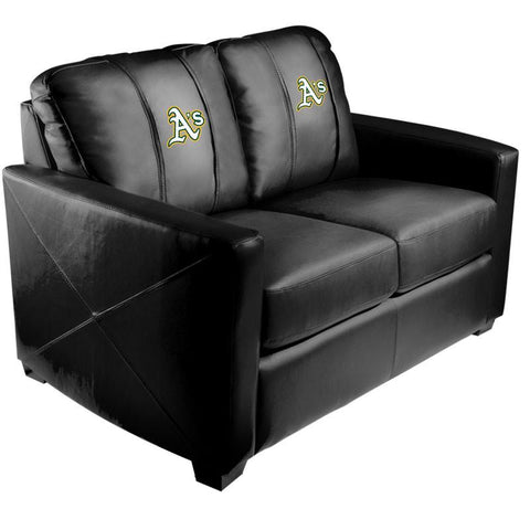 Silver Loveseat with Oakland Athletics Secondary