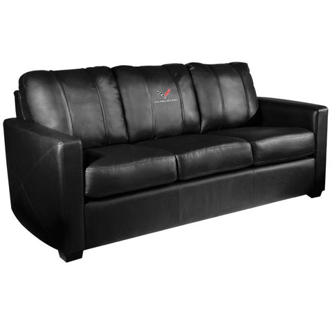 Silver Sofa with Corvette C7 Logo