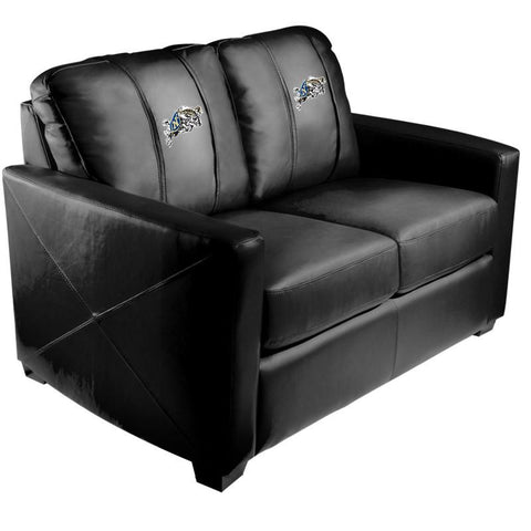 Silver Loveseat with NAVY Midshipmen Logo