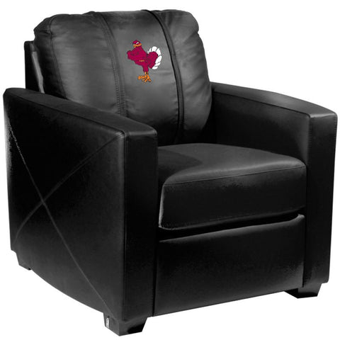 Silver Club Chair with Virginia Tech Hokies Stand Logo