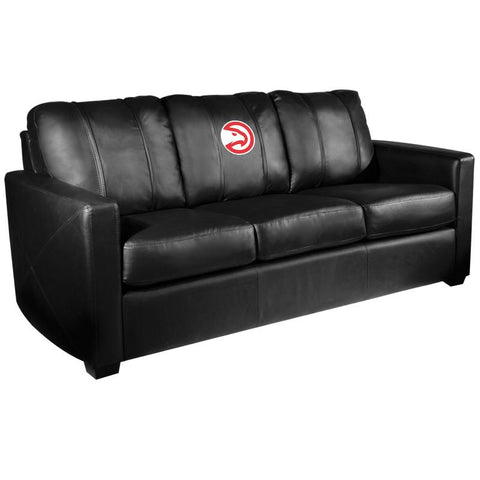 Silver Sofa with Atlanta Hawks Logo