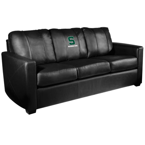 Silver Sofa with Michigan State Secondary Logo