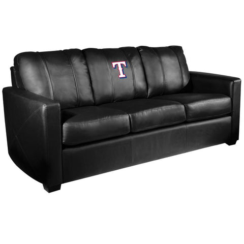 Silver Sofa with Texas Rangers Secondary