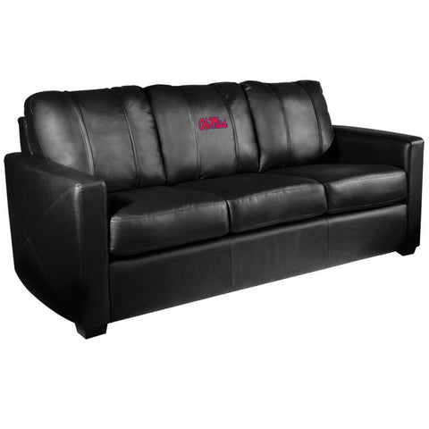 Silver Sofa with Mississippi Rebels Logo