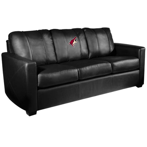 Silver Sofa with Arizona Coyotes Logo