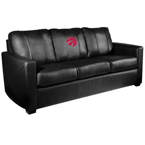 Silver Sofa with Toronto Raptors Primary Red Logo