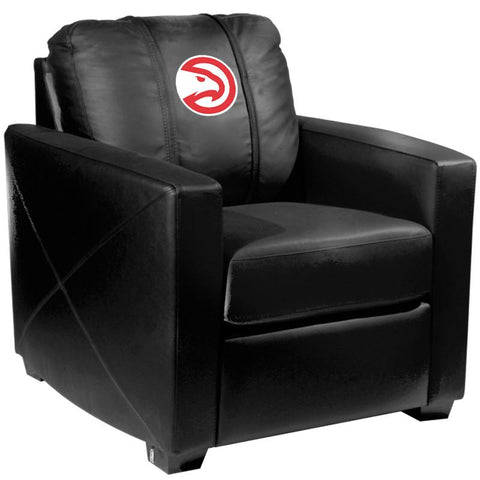 Silver Club Chair with Atlanta Hawks Logo